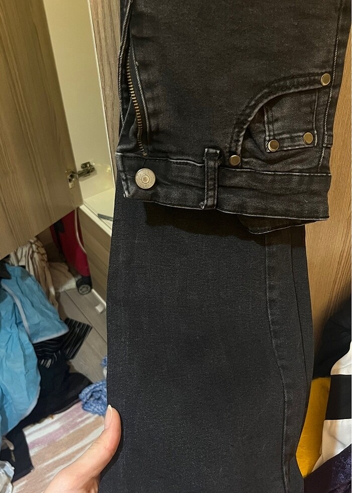 Siyah eskitme İspanyol paça - Görsel 3