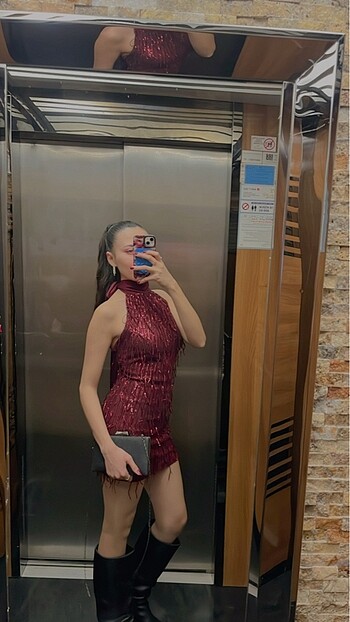 Bordo elbise ürün satıldı - Görsel 3