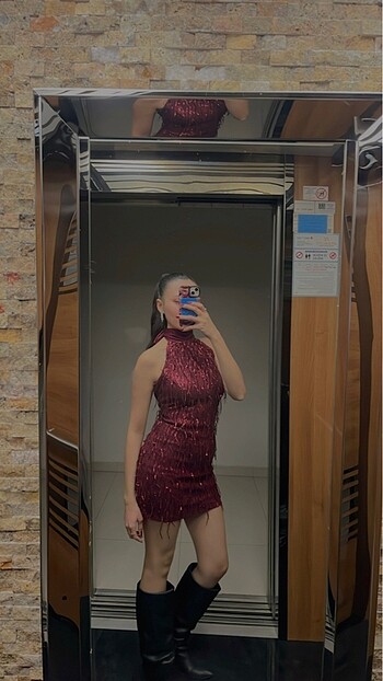 Bordo elbise ürün satıldı - Görsel 6