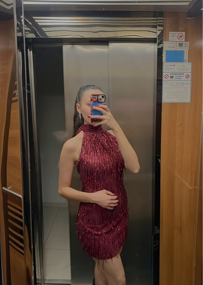 Bordo elbise ürün satıldı - Görsel 4