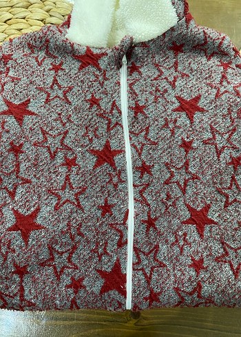 Bordo Nakışlı Kapüşonlu Bebek astronot - Görsel 2