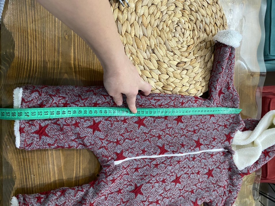 Bordo Nakışlı Kapüşonlu Bebek astronot - Görsel 5