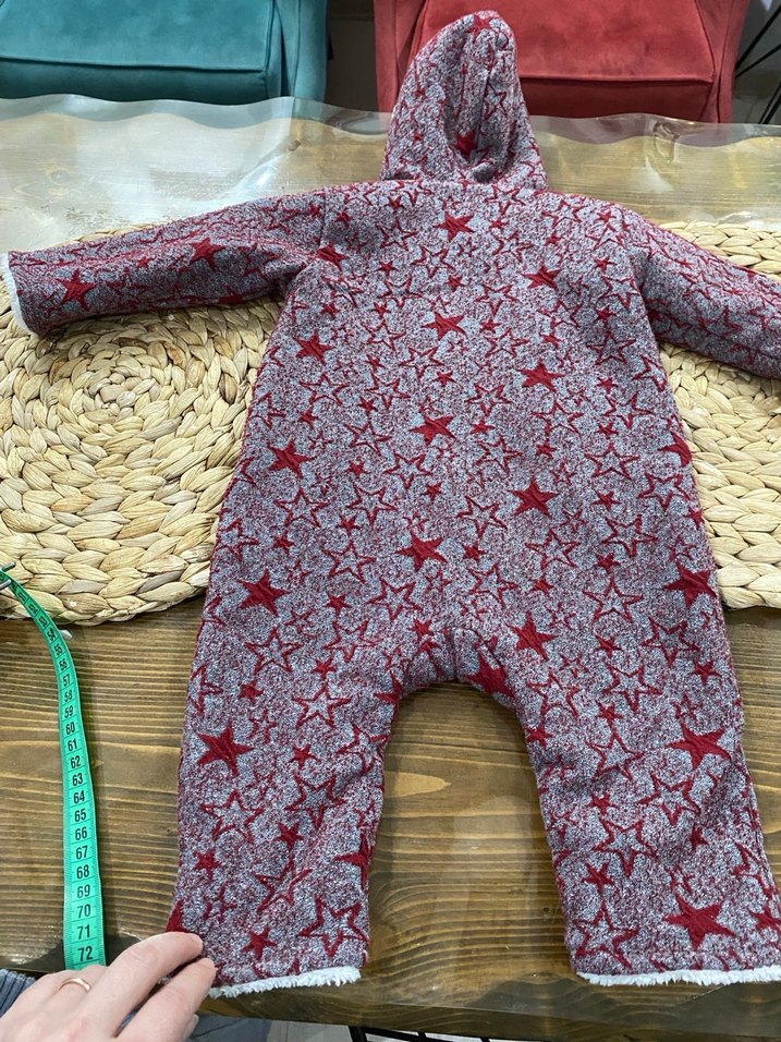 Bordo Nakışlı Kapüşonlu Bebek astronot - Görsel 3