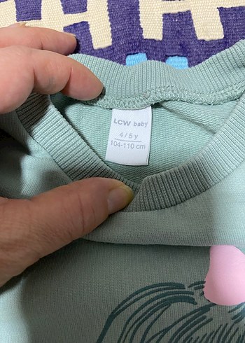 Kız Çocuk Gri Pamuklu Baskılı Sweatshirt ve yeşil takım - Görsel 5