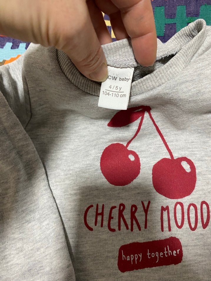 Kız Çocuk Gri Pamuklu Baskılı Sweatshirt ve yeşil takım - Görsel 4