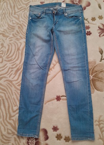 Kadın Mavi Parlak Denim Pantolon