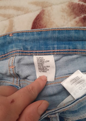 m Beden Kadın Mavi Parlak Denim Pantolon