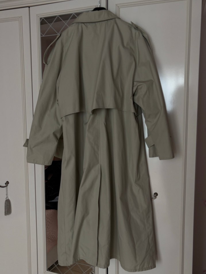 Bej Düğmeli Kadın Uzun Trençkot - Görsel 2