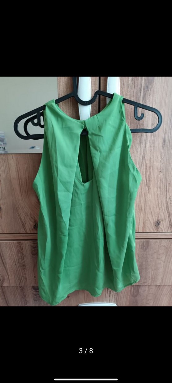 Yeşil Kolsuz Pilili bluz - Görsel 3