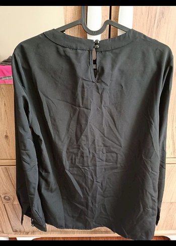 Uzun Kollu Siyah Gül Desenli Bluz - Görsel 4