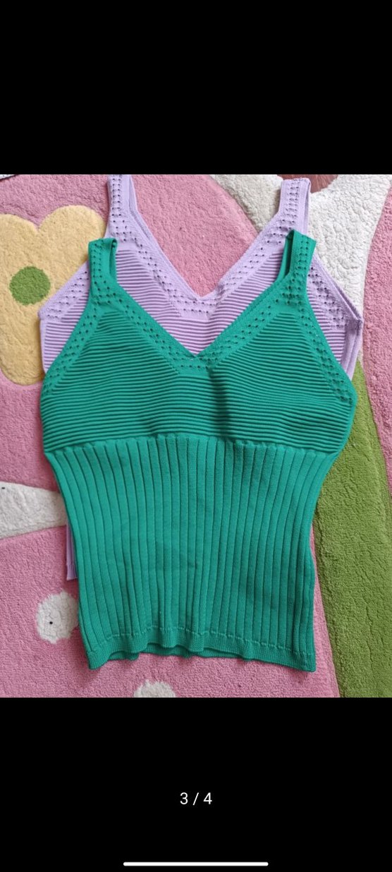 Triko V Yaka Kolsuz crop atlet - Görsel 3