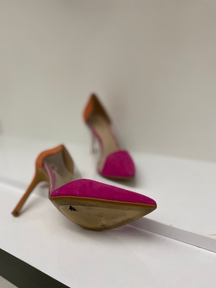 Pembe Süet Stiletto Kadın Ayakkabı - Görsel 2