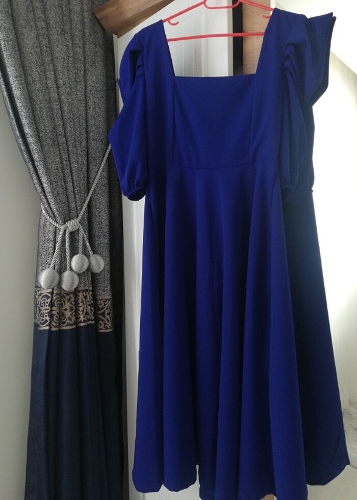 Saks mavisi prenses elbise  - Görsel 2