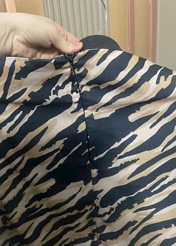 Kahverengi Zebra Desenli Midi Etek - Görsel 2