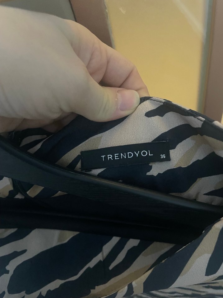 Kahverengi Zebra Desenli Midi Etek - Görsel 3