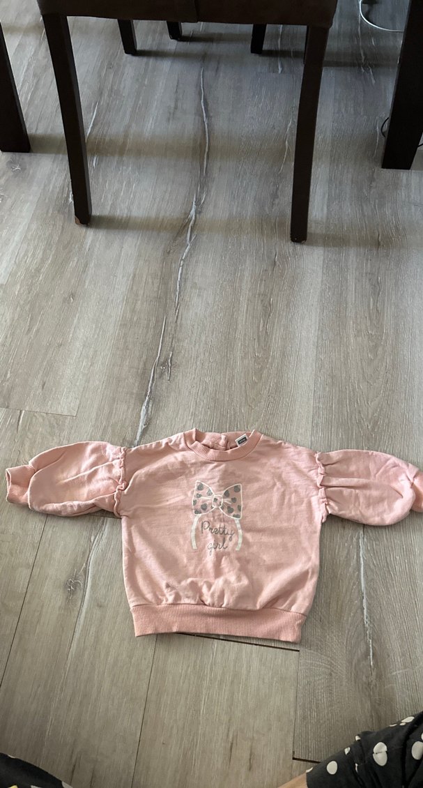 Kız Çocuk Pembe Fırfırlı Sweatshirt - Görsel 2