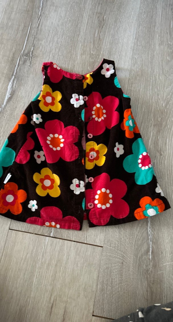 Çiçek Desenli Renkli Kız Çocuk Elbise - Görsel 2