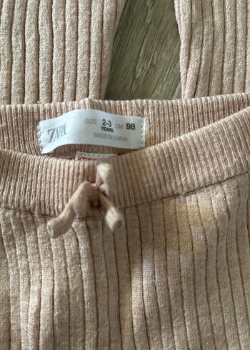 Kız Çocuk pembe Örme Tayt - Görsel 3