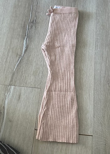 Kız Çocuk pembe Örme Tayt - Görsel 2