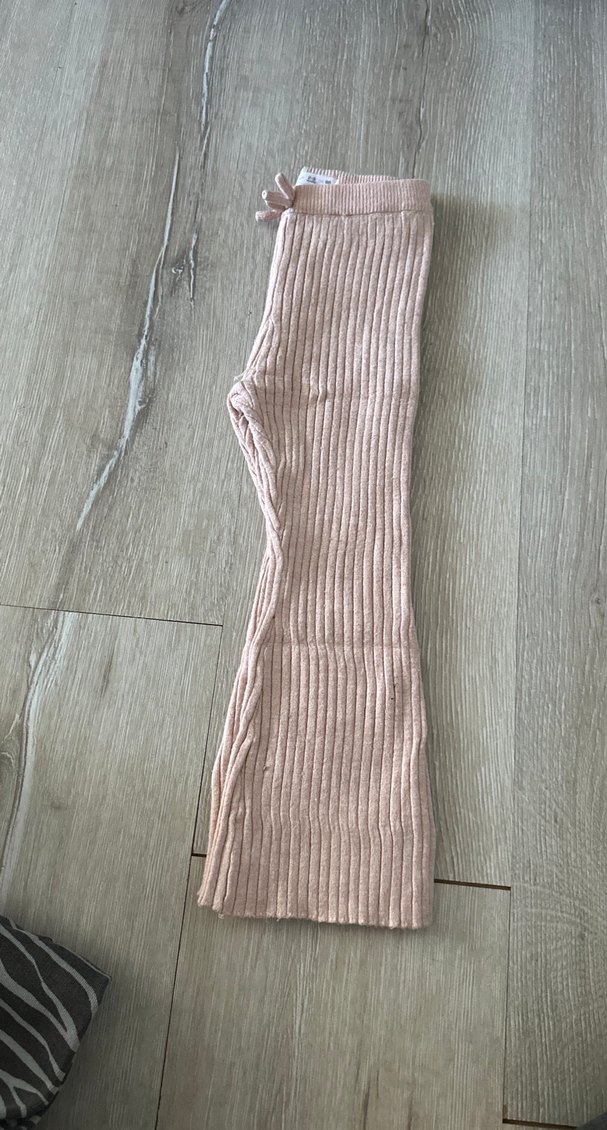 Kız Çocuk pembe Örme Tayt - Görsel 2