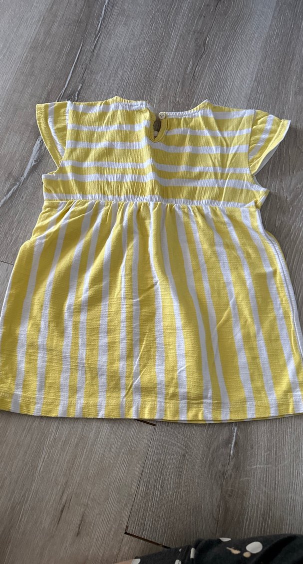 Sarı Nakışlı Kız Çocuk Elbise - Görsel 2