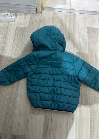 Erkek Çocuk Turkuaz Mavi Kapüşonlu Mont - Görsel 2