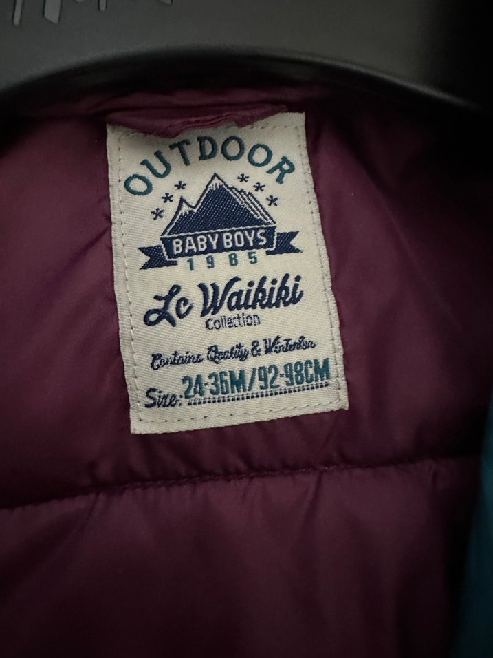 Erkek Çocuk Turkuaz Mavi Kapüşonlu Mont - Görsel 3