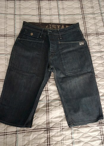 G-Star RAW Kemerli Erkek Koyu lacivert Denim Midi Jean