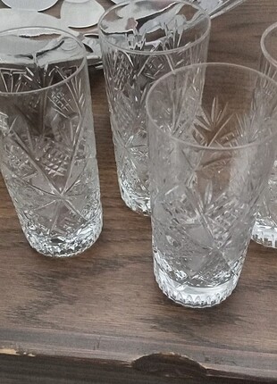  Beden beyaz Renk Kristal bardak 4 adet kullanılmamış 