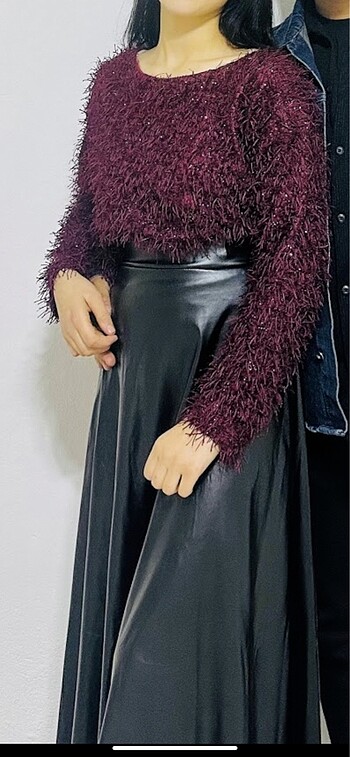 s Beden bordo Renk Şık bluz