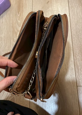 Bershka Bej Süet Zincir Detaylı Kadın Çanta