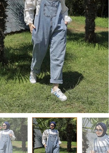 Kadın Denim Salaş Tulum - Görsel 2