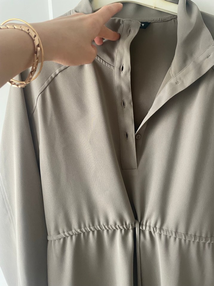 Bej Rahat Kesim Midi Tunik - Görsel 5