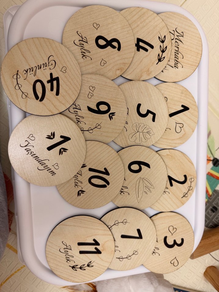 Ahşap Aylık Fotoğraf Kartları Seti - Görsel 3