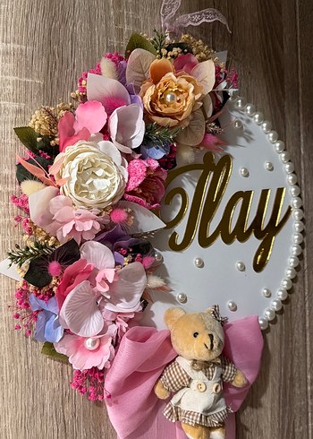 Pembe Çiçekli Vintage Broş Kurdeleli - Görsel 4