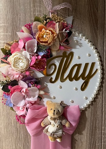 Pembe Çiçekli Vintage Broş Kurdeleli - Görsel 2