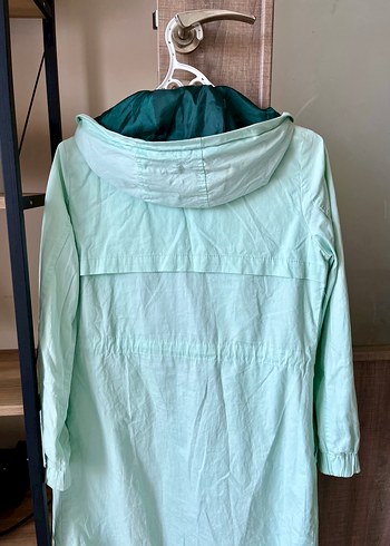 Turkuaz Midi Boy Kadın Yağmurluk - Görsel 2