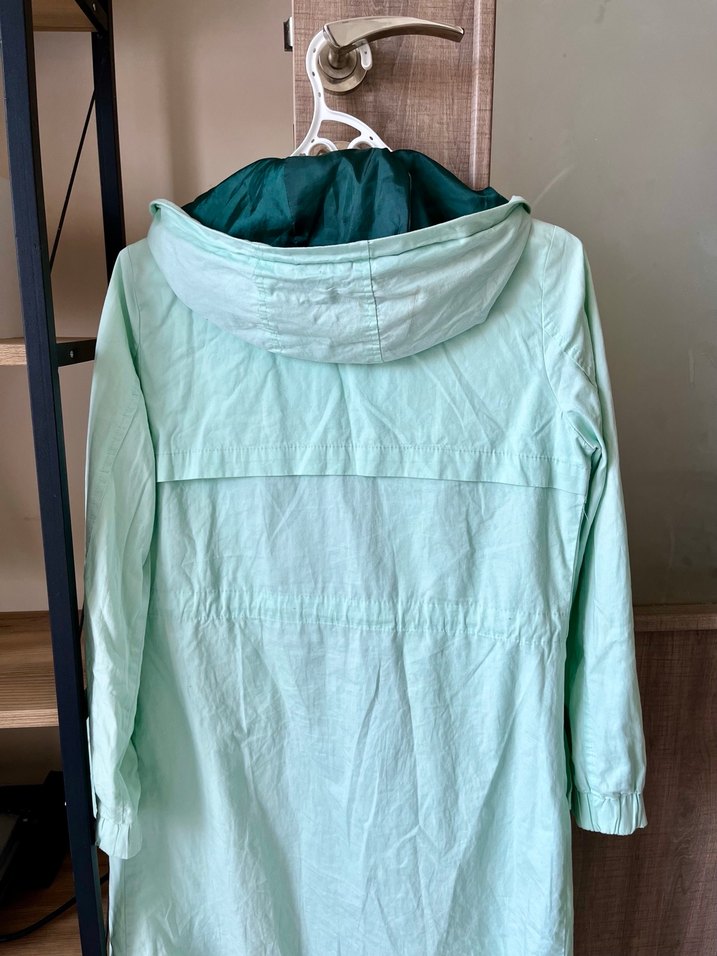 Turkuaz Midi Boy Kadın Yağmurluk - Görsel 2