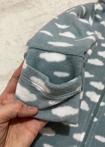 Kapüşonlu yeşil Bebek Tulumu - Görsel 3