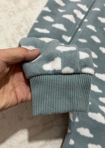 Kapüşonlu yeşil Bebek Tulumu - Görsel 4