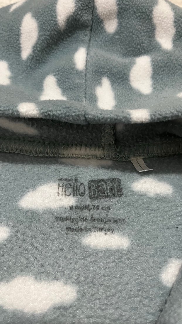 Kapüşonlu yeşil Bebek Tulumu - Görsel 2