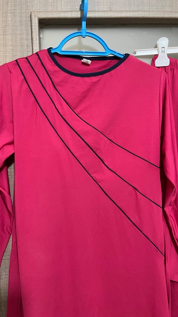 Kadın Pembe Uzun Kollu Tesettür Mayo - Görsel 3