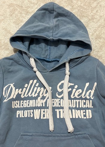 Kapüşonlu Mavi Erkek Sweatshirt - Görsel 2