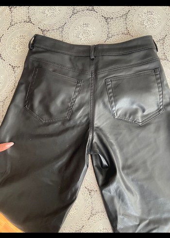 Kadın Siyah Deri pantolon - Görsel 4