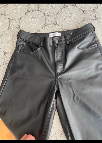 Kadın Siyah Deri pantolon - Görsel 3