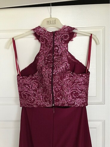 s Beden bordo Renk Abiye elbise
