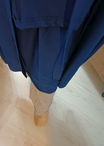 Kadın Lacivert Uzun Kollu Uzun Boy Kimono - Görsel 7