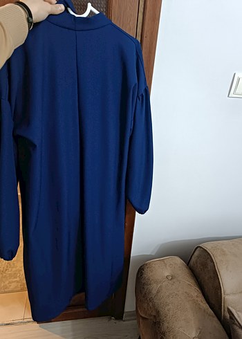 Kadın Lacivert Uzun Kollu Uzun Boy Kimono - Görsel 6