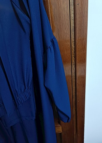 Kadın Lacivert Uzun Kollu Uzun Boy Kimono - Görsel 5