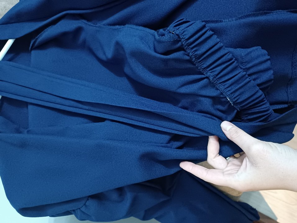 Kadın Lacivert Uzun Kollu Uzun Boy Kimono - Görsel 4